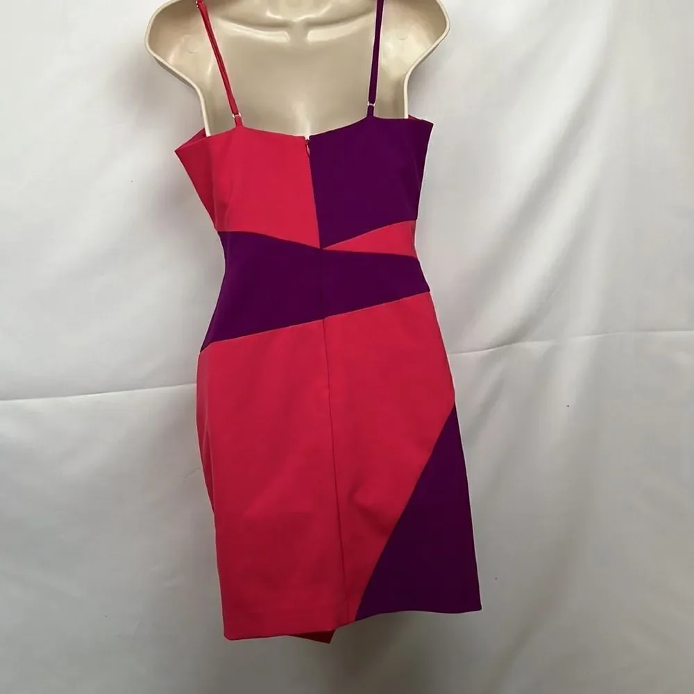 Nicole Miller Pink and Purple Asymmetrical dress size 4 - Picture 10 of 16